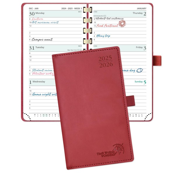 POPRUN Pocket Agenda 2025-2026 (Slim Size 3.5'' x 6.5'') Academic