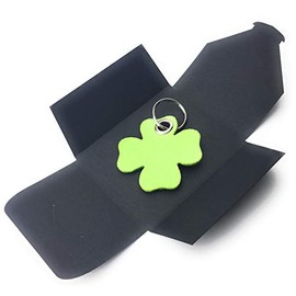 filzschneider Felt Key Fob Lucky / Clover Leaf Lime Green as Key Chain/Suitcase Tag and Special Gift with Eyelet and Key Ring Made in Germany, neutral