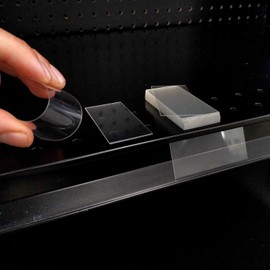 250 Clear Plastic Shelving Tags, 2 x 1.25 Inch Removeable Transparent Retail Price Label Holders for Shelf Channels