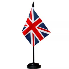 ANLEY UK Deluxe Desk Flag Set - 6 x 4 Inch United Kingdom British Desktop Flag