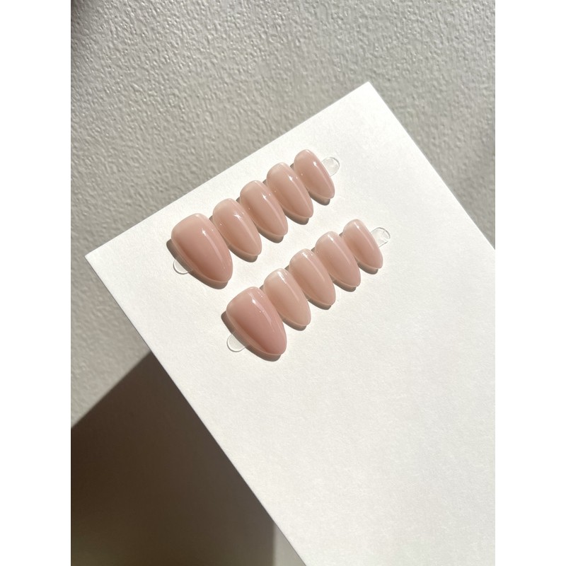 Daily mute tone skin color handmade nail tips - Petit