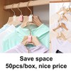 otylzto 50PCS(or100) Hanger Hooks for Plastic Clips Clothes Space Saving