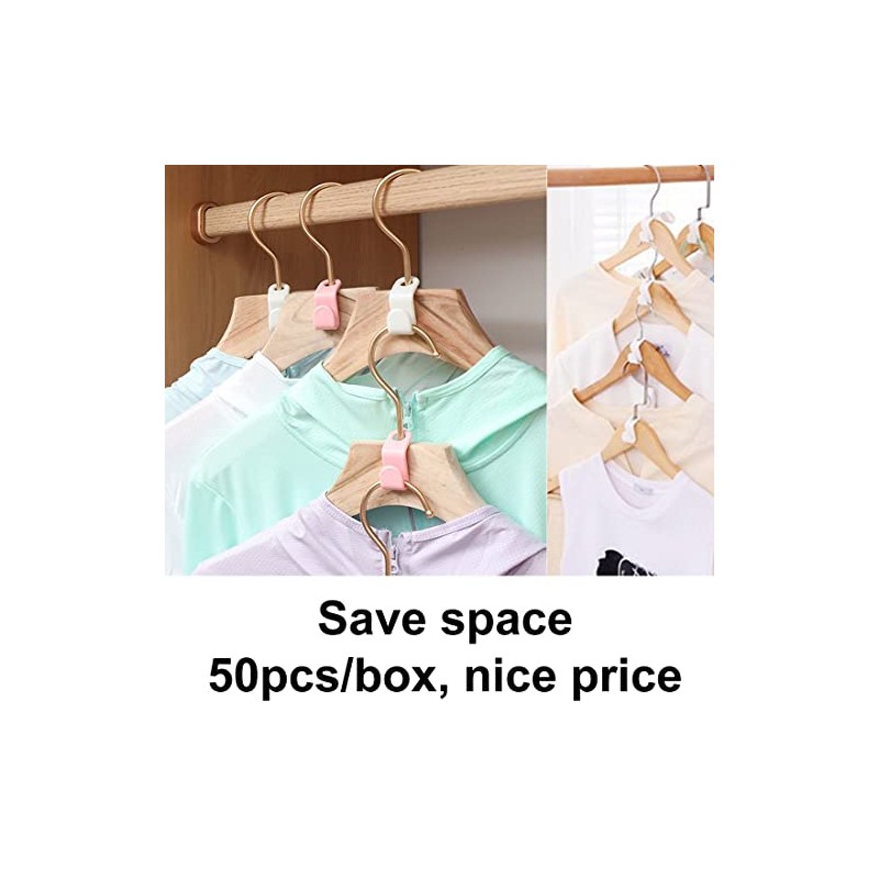 otylzto 50PCS(or100) Hanger Hooks for Plastic Clips Clothes Space Saving