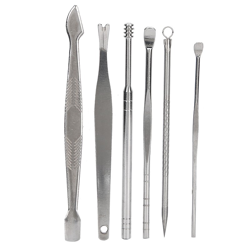 19pcs Manicure Pedicure Nail Clippers Set Stainless Steel Acne Removal
