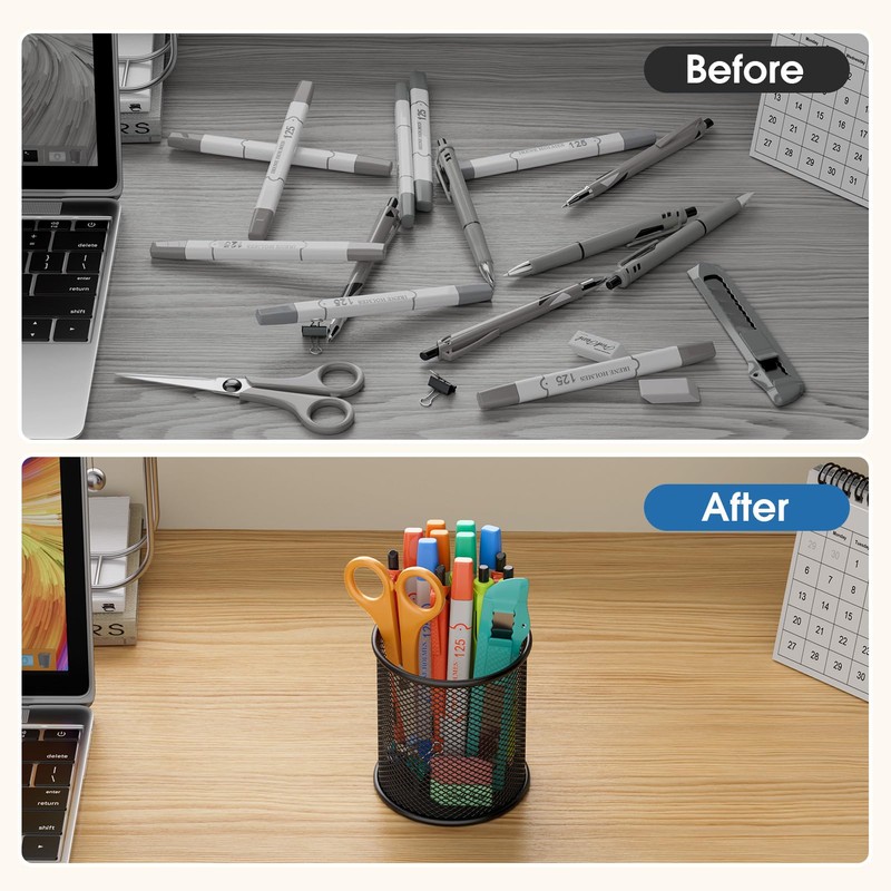 MaxGear Magnetic Pen Holder 2-Pack, Mesh Pencil & Marker Organizer