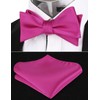 Alizeal Mens 2pcs Solid Self-tied Bow Tie and Pocket Square