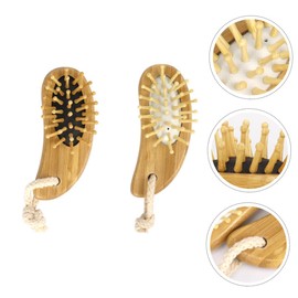 Ipetboom 2Pcs Wooden Hair Comb Static Brushes for Curly Hair Gentle Scalp Massage Portable for Hair Care and Grooming
