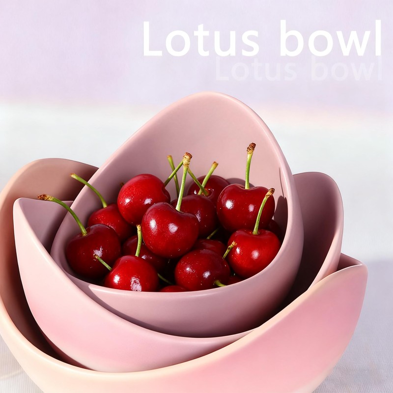 Notakia Salad Decorative Bowls Lotus Shaped Pasta Bowls Dishwasher Safe,