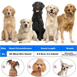 Dog Muzzle for Large Dogs, Dog Muzzle Large Breed, Soft Breathable Basket Muzzles, Adjustable Pet Mask Dogs Training Mouth Guard Cover Muzzles, Prevent Eating Biting Chewing(XL)