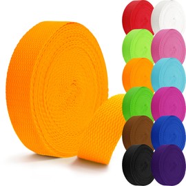 Grosun Cotton Webbing 1 inch 1.5 inch 2 inch Webbing Tote Strap Canvas Straps for Bags, 10 25 50 3.3 Yards Cotton Webbing (Orange, 1 Inch x 3.3 Yards)