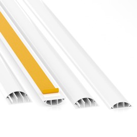 CILSON 11.81" Cord Cover W2.76 H0.79, White, Strong Self-Adhesive, Impact, Floor/Wall Cable Protector, Protect Wires & Prevent Cable Trips, Cable Management Solution - Cord Cavity