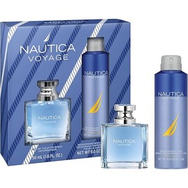 Nautica Voyage 2 piece Gift Set for Men - 1.6oz Eau De Toilette Spray + 6.0 oz Deodorizing Body Spray