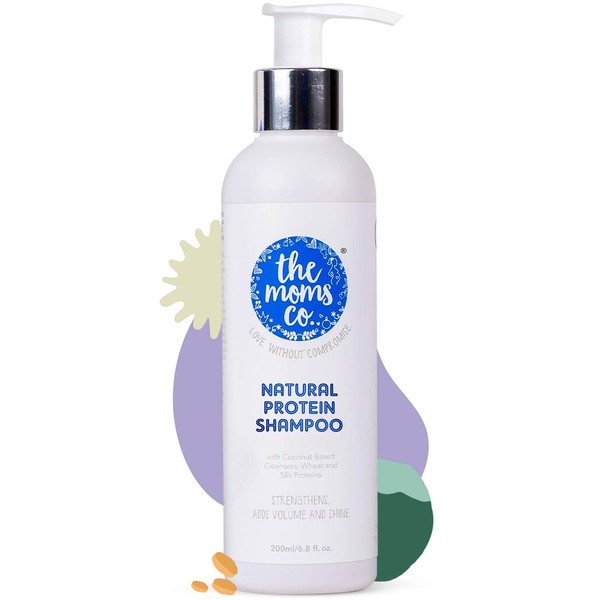 Natural Protein Sulfate Free Shampoo, an Australia-Certified Toxin-Free Shampoo from The Moms Co. to Strengthen Hair, Add Volume, Shine and as a Curly Hair Shampoo (6.8 Fl. Oz.)