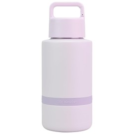 KEWIXY Insulated Water Bottle for Human & Dog, with Large Bowl, Dog Travel Water Bottle Dispenser, Accessories for Road Trip, Detachable (Purple)