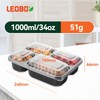 LEOBOX Meal Prep Containers 34oz 40 Pack - BPA Free