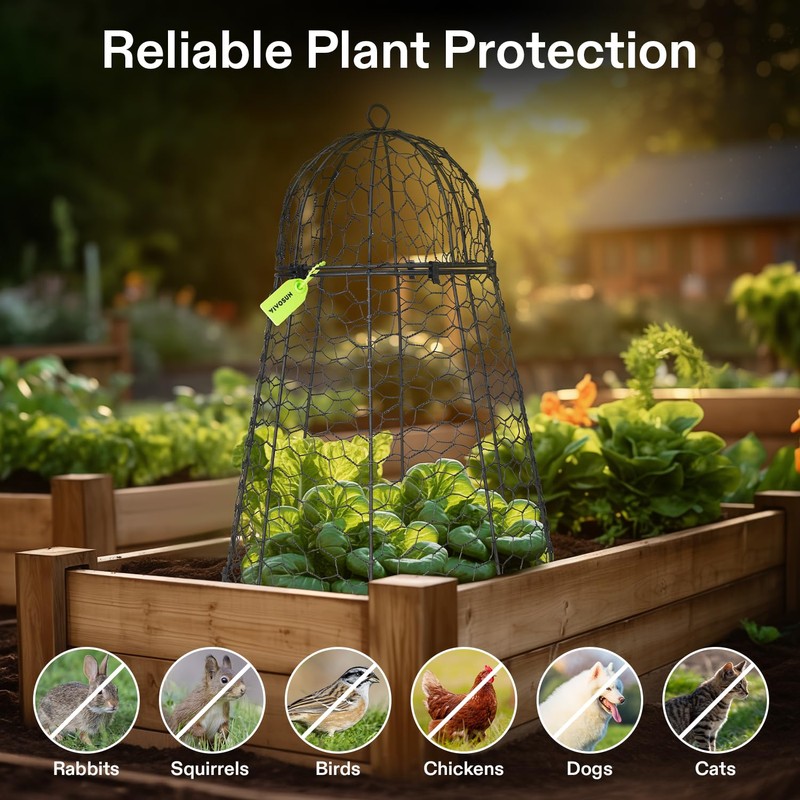 VIVOSUN Garden Cloches for Plants, Rustproof Chicken Wire Cloches with