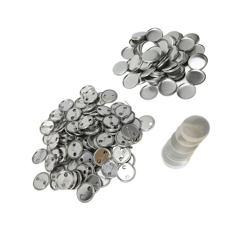 100 Sets Blank Button Badge Parts Set Round Shape Rust