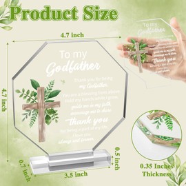 Yopyame Acrylic Gift for Godfather - Godfather Gifts from Godchild for Men Thank You for Being My Godfathers Acrylic Plaque Office Table Decor Birthday Christmas Keepsake Paperweight for Godfathers