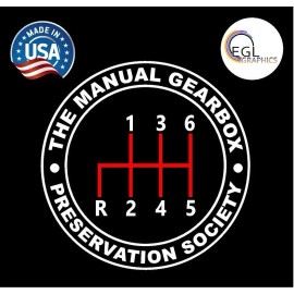 Egl The Manual Gearbox Preservation Society Die Cut Sticker Decal Jdm Fun Funny Car