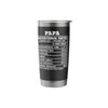 Papa Nutrition Facts Label Funny Dad Father's Day Stainless Steel