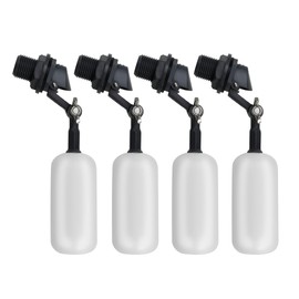 4-Pack Adjustable Arm Float Ball Valve for Automatic Water Level Control in Livestock Water Troughs, Aquariums, Hydroponics, and Reservoirs, 1/2 Inch NPT Thread