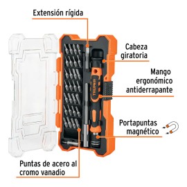 Truper JOY-32 Desarmador De Precisión Con 30 Puntas Y Extensión