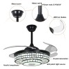 42" Retractable Ceiling Fan Light & Bluetooth Speaker Dimmable LED
