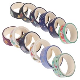 Operitacx 12 Roll Night Luminous Japanese Paper Sticky Tape Packing Tape Double Sided Tape Journaling Stickers Clear Paper Tape Wrapping Tape Scrapbook Tape Bulk Dispenser Washi Tapes