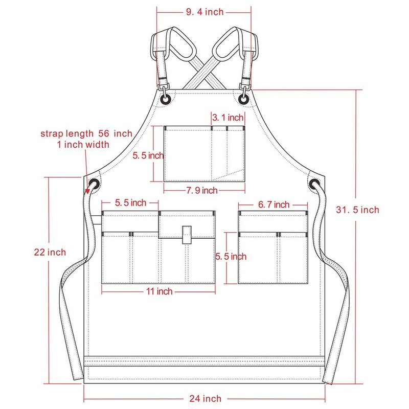 Jeanerlor Waxed Canvas Work Apron for Women with 11 Pockets