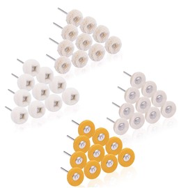 Yakamoz 80Pcs Polishing Buffing Wheel Sets, 3mm 1/8" Shank Mini Brush Wool Felt Cotton Mounted for Metal Jewelry Watch Polishing Rotary Tool Accessories