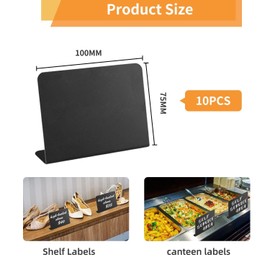 10-Piece L-Shaped Labels, Pantry Labels, Labels for Storage Boxes, Attachable Chalkboard Labels for Baskets, Erasable and Writeable Labels
