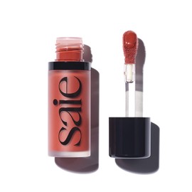 Saie Dew Blush - Lightweight Liquid Blush with a Blendable + Buildable Cream Finish - Dewy Cheek Tint with Doe Foot Wand Makeup Applicator - Travel Size Holiday Gifts - Spicy (.40 oz)