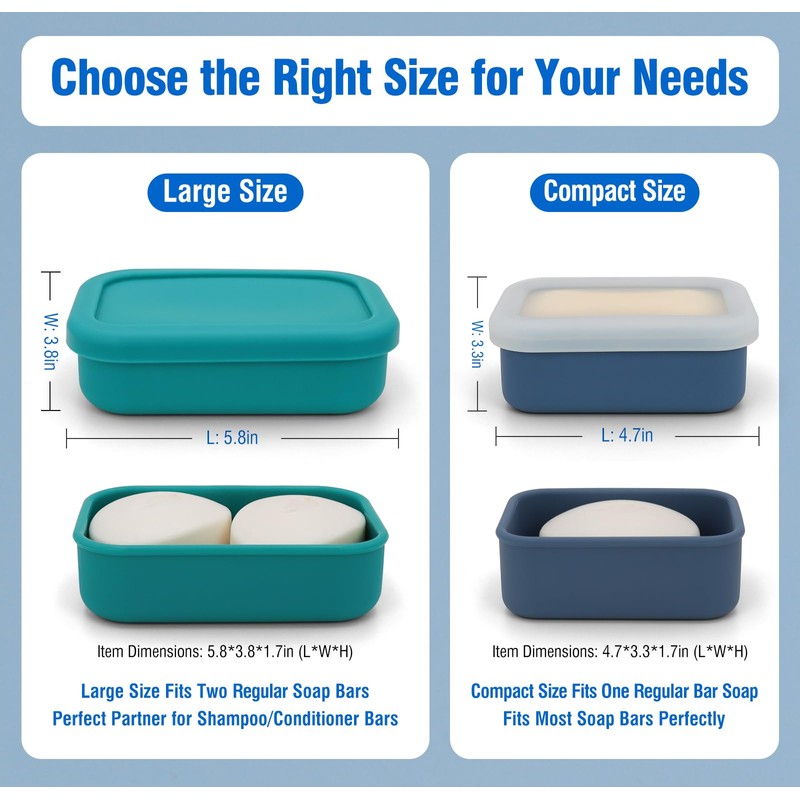 Enhanced Leak Proof Travel Soap Case, AIMAIAIMAI Silicone Soap Container