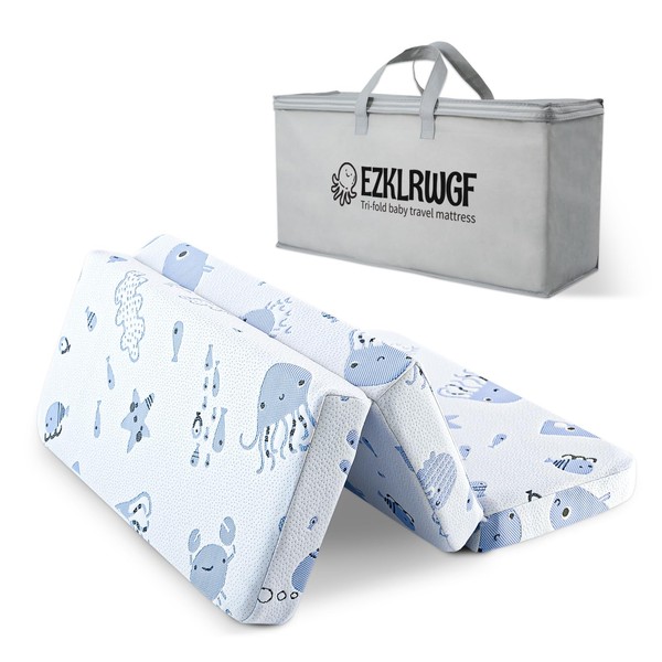 EZKLRWGF Trifold Pack and Play Mattress,38"x26" Portable Thick Pack N
