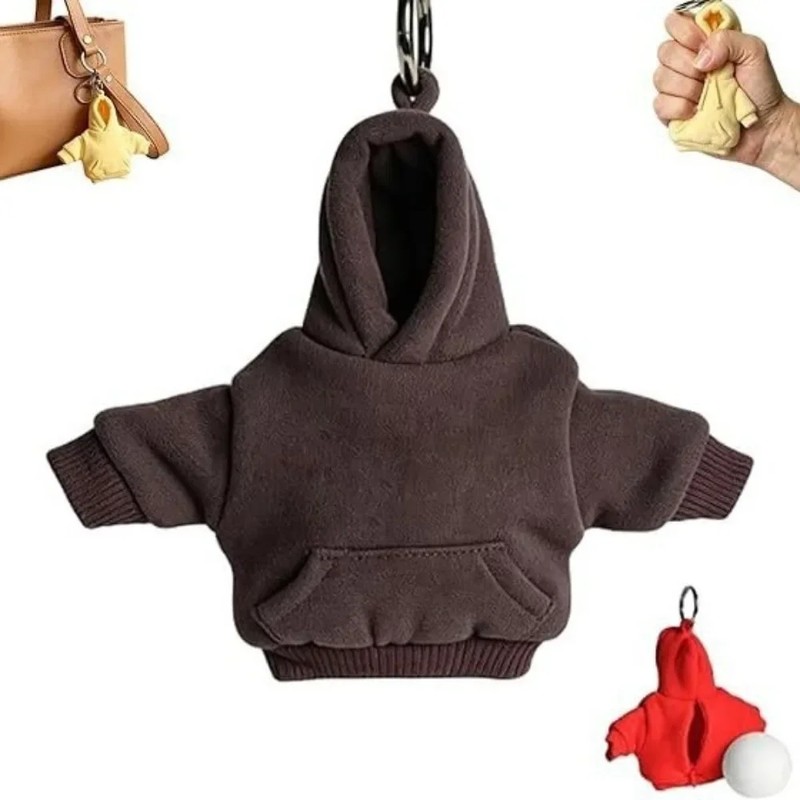 Mini Hoodie Stress Ball Keychain – Cute Detachable Sweatshirt Key