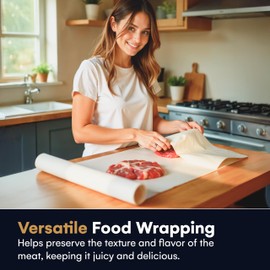 Lock Cowboy Butchers Paper Roll - 36x1200 Inches - Versatile Food Wrapping, Smoking, and Craft Paper - Ultra Durable - Moisture-Resistant - Ideal for BBQ, Deli and Art Projects - White