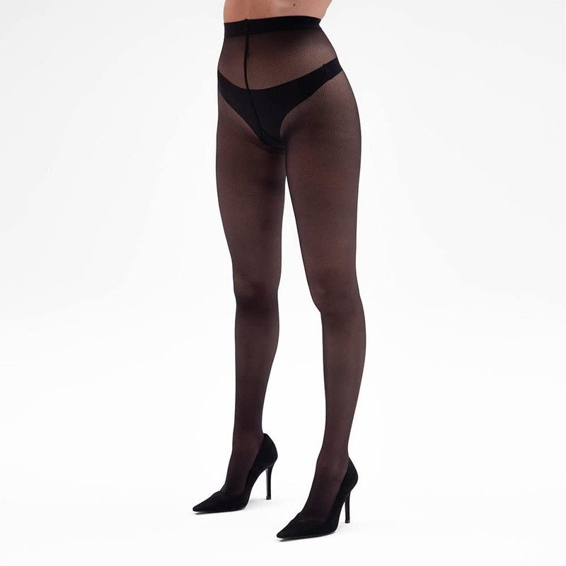 solidea MICRO RETE 70 Denier Compression Design Pantyhose Black Medium