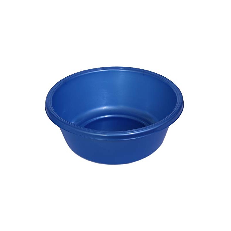 YBM HOME Round Plastic Wash Basin (Dark Blue, 13")