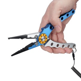 Aluminum Fishing Pliers Hook Removal Line Cutting Mono Braid Fish Grip, Multi-functional Hook Removal and Line Cutting Tool for Mono and Braid, Suitable for Saltwater and Freshwater