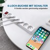 EXTRASTAR ExtraStar 6-Fach Steckdosenleiste mit Schalter und Kindersicherung,5M 3G1.5mm2 Kabel
