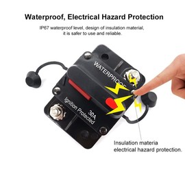 200 A Car Circuit Breaker with Manual Reset 12V-48V DC Waterproof Car Audio Inline Circuit Breaker Fuse Holder Inverter for Motor Car Marine Boat Solar Power