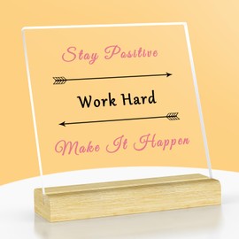 Encouragement Cheer Up Gift for Coworker Friend Employee Office Colleague Motivational Gifts Office Desk Sign Keepsake Present Positive Quotes Inspirational Gifts Acrylic Plaque with Stand