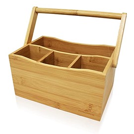 ROYALHOUSE Bamboo Utensil Holder And Organizer For Kitchen Countertop