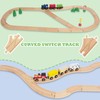 Wooden Train Tracks 24 Piece Set, Track Expansion and 9