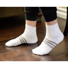 Prestigio Mens Italian Luxury Ankle Socks, Size 11-14, 100% Mercerized Cotton, White