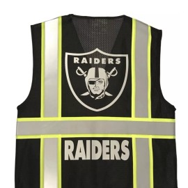 LAS VEGAS RAIDERS BLACK REFLECTIVE SAFETY VEST W/REFLECTIVE LOGO SIZE “4XL”