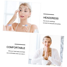 FRCOLOR Pack of 2 Headwear Headband Moon Wedding Accessories Headband Ornament Tiaras for Headdress Women's Forehead Chain Vintage Jewellery Stars Band Crystal Hair Rhinestone, Beads