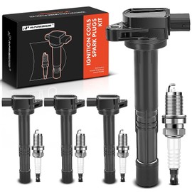 A-Premium Set of 4 Ignition Coil Pack and Iridium Spark Plugs Compatible with Acura TSX 2004 2005 2006 2007 2008 2.4L