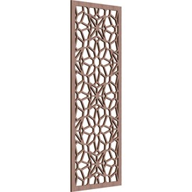 15 3/8"W x 39 3/8"H x 1/4"T Lock Haven Decorative Fretwork Wood Wall Panels, Walnut