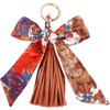 Beebeecraft 2 Pieces Bow Tassel Keyring, PU leather